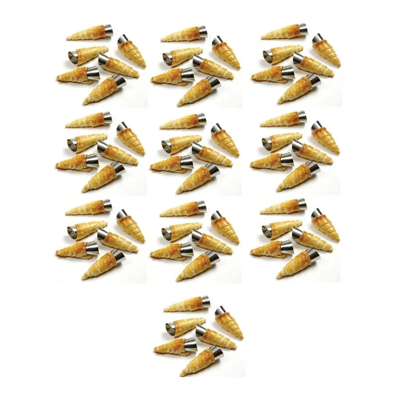 X120 Cono Molde Para Cannoli Cachito Croissant Pan Danes Gris Claro