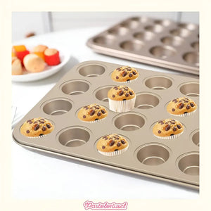 Moldes 24 Cupcakes Molde Mini Muffins Moldes Reposteria Bandeja Para Magdalenas Utensilio De Repostería Para Cupcakes... Dorado