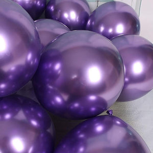 Pack 25 Set De Cumpleaños Globos Cromado Globos Violeta 25cm