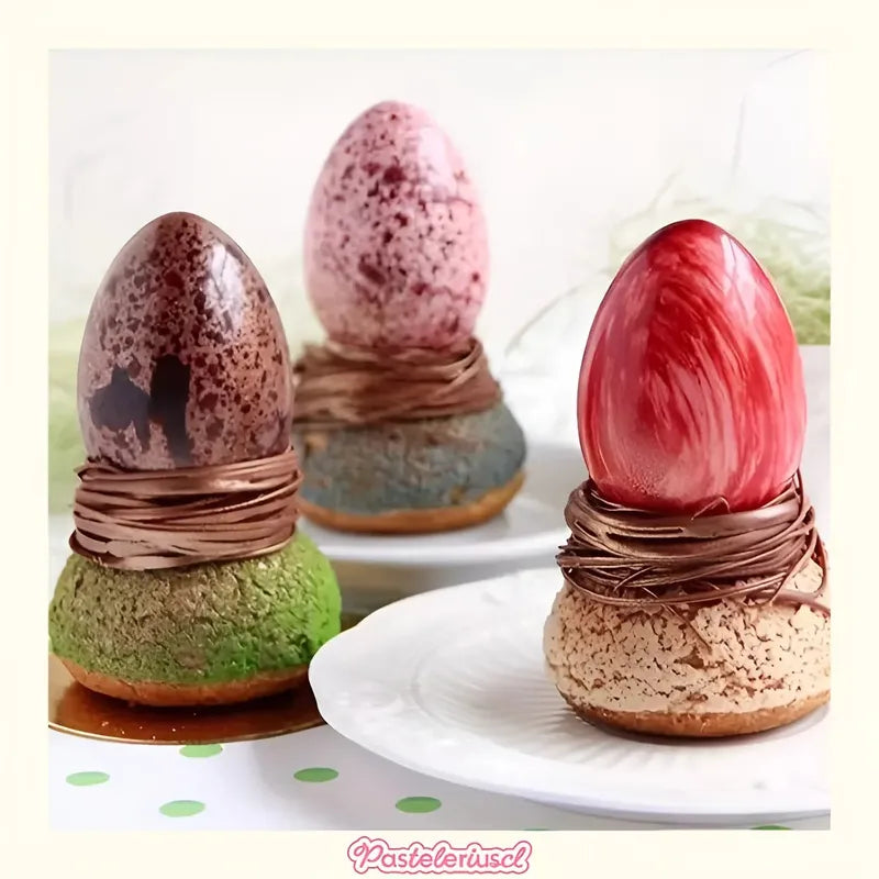 Molde De Chocolate De Huevo De Pascua 3d Con Forma De Huevo Artesanías De Fondant Decoración De Pascua Molde Acrilico... Transparente