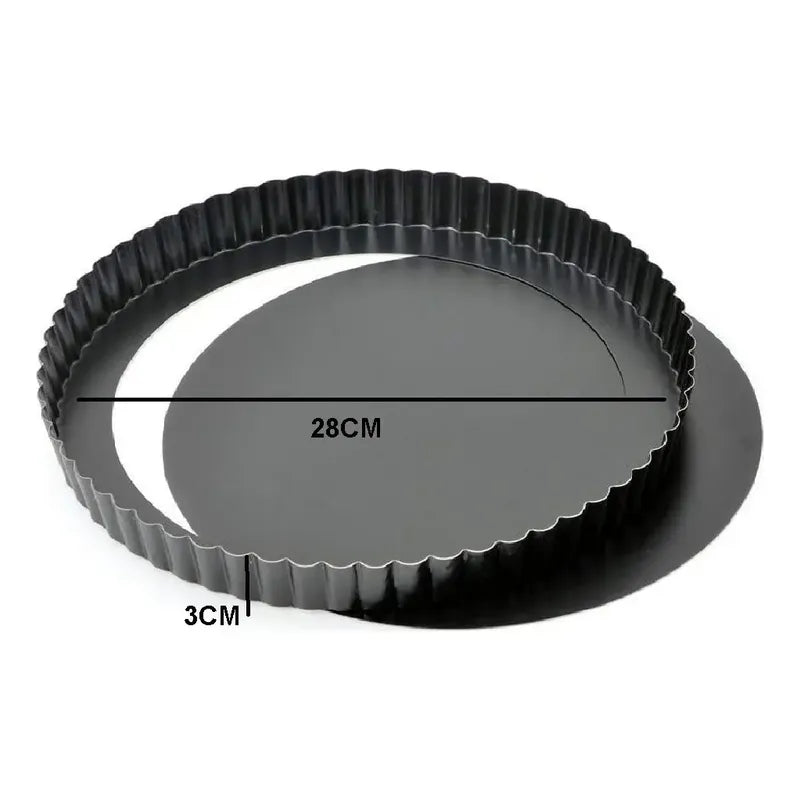 Molde Desmontable Moldes Desmontables Moldes Reposteria 28cm Borde Acanalado Parte Inferior Extraíble Revestimiento Resistente Para Hornear Quiche Perfectos Para Tartas De Frutas Pasteleriuscl Gris