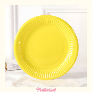10 Platos Cumpleaños Platos De Papel Platos Desechables 18cm Amarillo