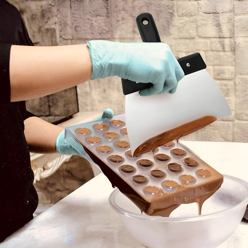 2 Espatulas Reposteria Raspador De Chocolate Termostato 24cm - Negro / Espatula Chocolate 24cm