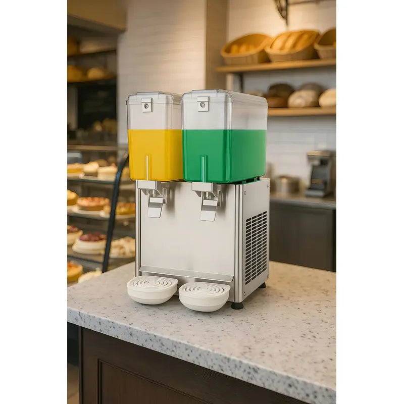 Dispensadores Bebidas Doble Dispensador Agua Electrico 18l Dispensador De Bebidas Comerciales Dispensador De Jugo De... Plateado
