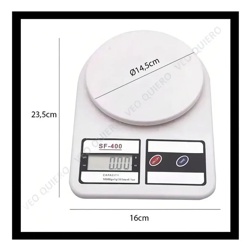 Balanza Digital Cocina Alimentos Hogar Tara 0 A 10 Kg Alta Precisión Veoquiero Blanco