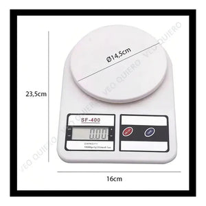 Balanza Digital Cocina Alimentos Hogar Tara 0 A 10 Kg Alta Precisión Veoquiero Blanco