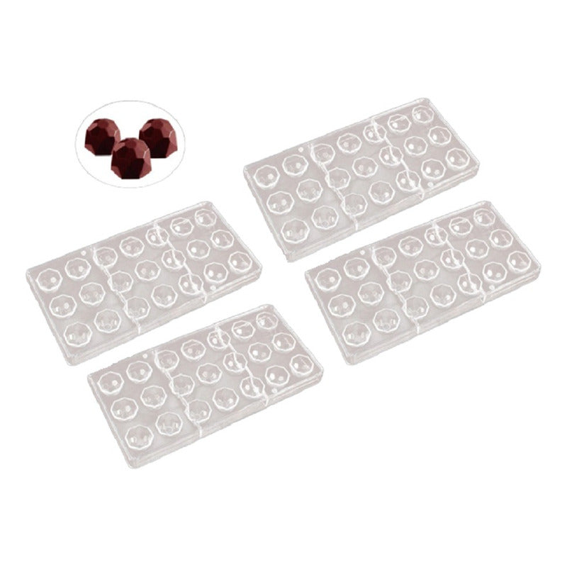 Pack 4 Moldes Chocolate Molde Chocolate Policarbona Diamante