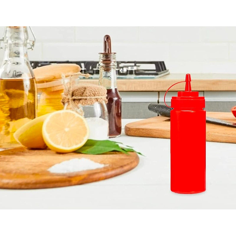 Set De 2 Dispensadores Para Salsa Pote De Salsas Dispensador Amarillo/rojo 8022