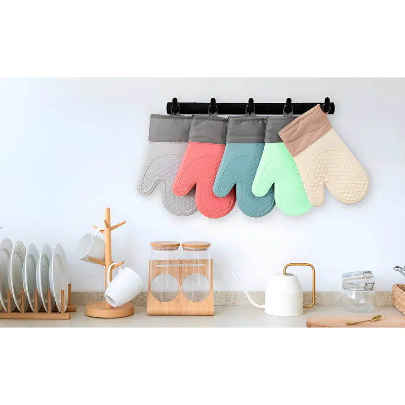 Guante Silicona Para Horno Toma Olla Guantes Cocina 27 Cm Color Verde Agua Guantes Silicona 27cm