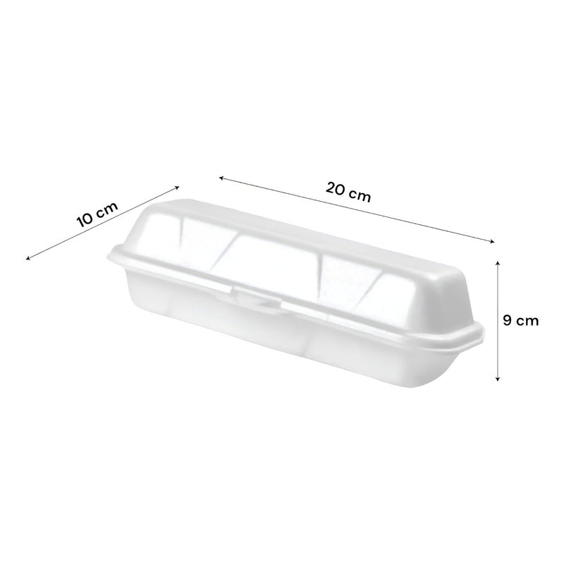 Bandejas De Plumavit Porta Completo Envase Comida Pack 25und Blanco/ Envase Plumavit 153