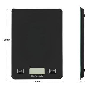 Gramera Digital Pesa Gramera Cocina Pesa Alimentos 5kg/0.01g Negro 5 Kg
