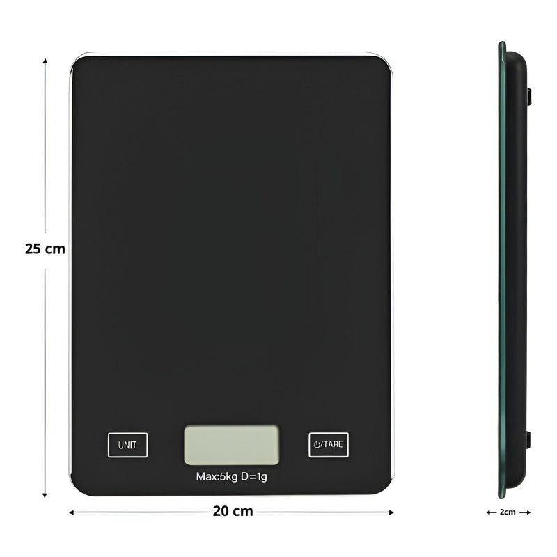 Gramera Digital Pesa Gramera Cocina Pesa Alimentos 5kg/0.01g Negro 5 Kg