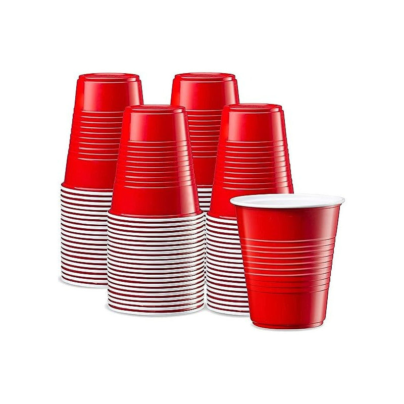 50 Vasos Plasticos Vaso Desechable Grande Bicolor 16oz 473ml Rojo 473 Ml