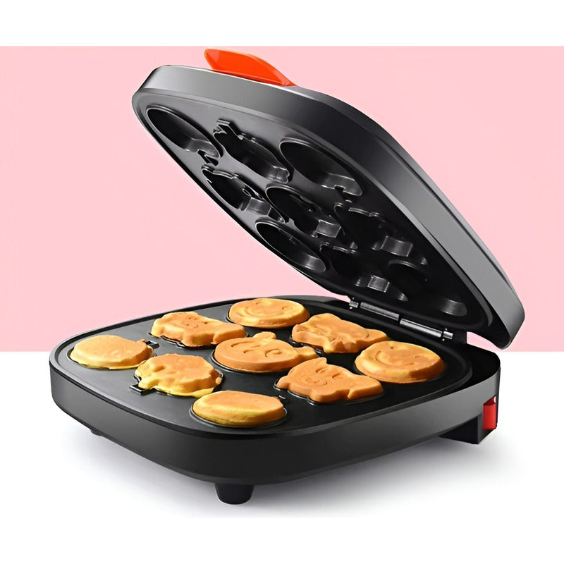 Wafleras Maquina Para Waffles Mini Wafles Cartoon 9cav Rojo / Wafleras Cartoon 9 Figuras
