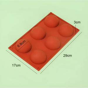 Pack X2 Molde Silicona Reposteria Molde De Silicona Esfera Multicolor / Molde Semi Esfera 6cav