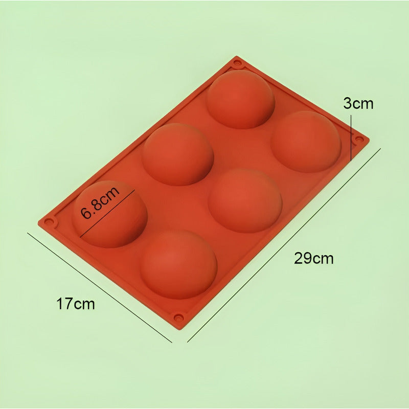 Molde Para Chocolate Molde Silicona Reposteria Moldes Esfera Multicolor / Molde Semi Esfera 6cav