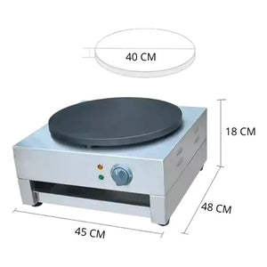 Maquina Para Panqueques Panquequera Electrica Crepera 3000w Plateado