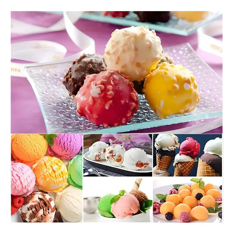Pack 2 Cucharas De Helado Para Hacer Bolas De Helado 5cm Y 6cm Cuchara Cucharas Para Hornear Cucharadas Para Helado Con Liberación De Gatillo Juego De Cucharas Acero Inoxidable Pasteleriuscl Gris