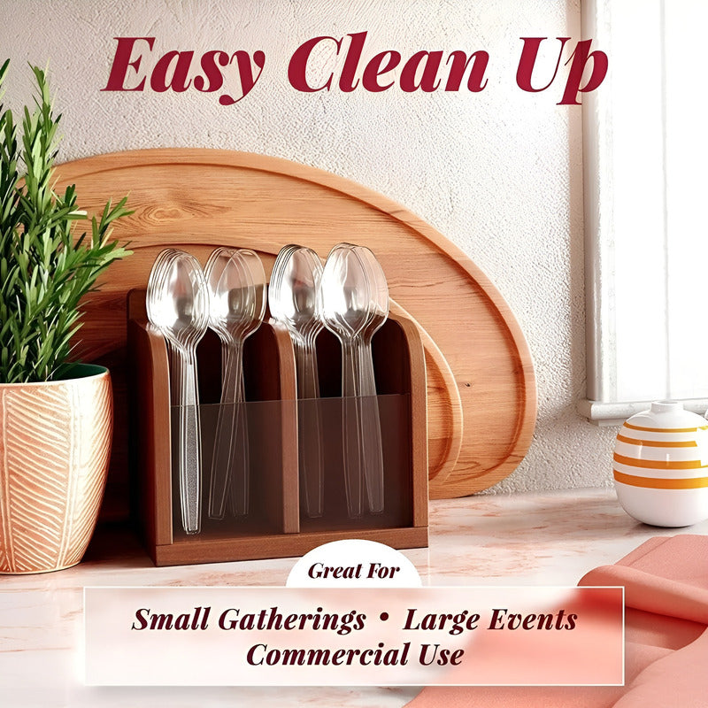 100 Cucharas Plasticas Cuchara Postre Cuchara Mini Cucharas Transparentes