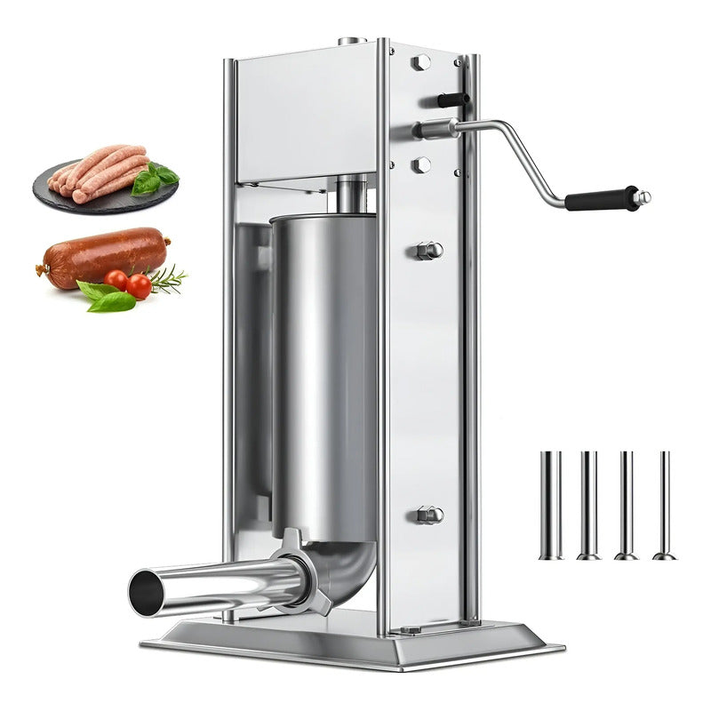 Embutidoras Manual Embutidora Vertical Acero Inoxidable 12l Plateado