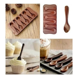 Moldes Para Chocolate Con Forma De Cucharas De Silicona Color Marron Pasteleriacl