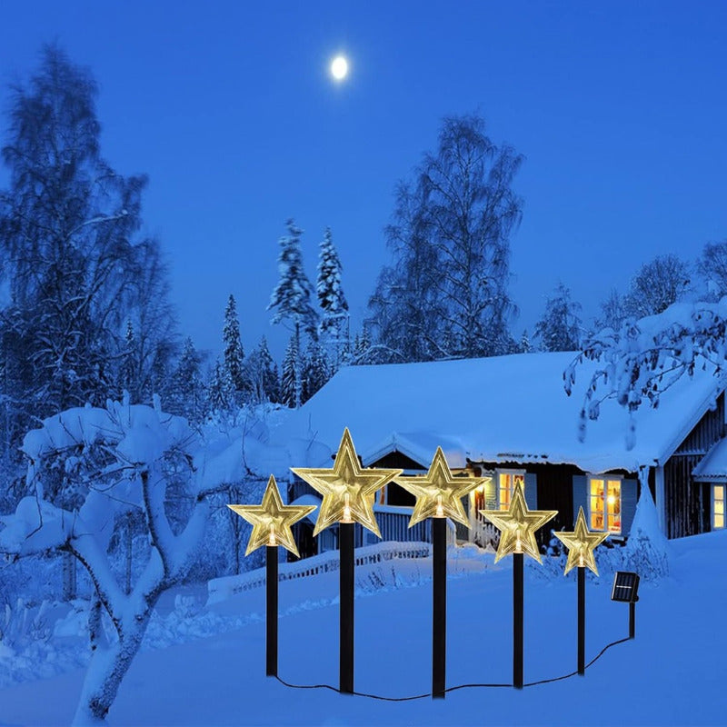 10 Guirnalda Solar Guirnaldassolares Lampara Jardin Estrella Amarillo