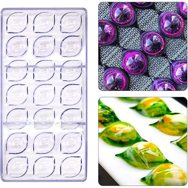 Pack X2 Moldes Chocolate Limon + Moldes Policarbonato Trufa Gris