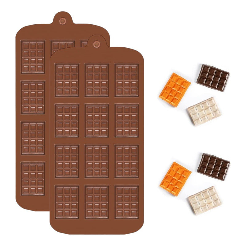 2 Moldes De Chocolate Molde Barra Chocolate Silicona Barrita Marrón Claro