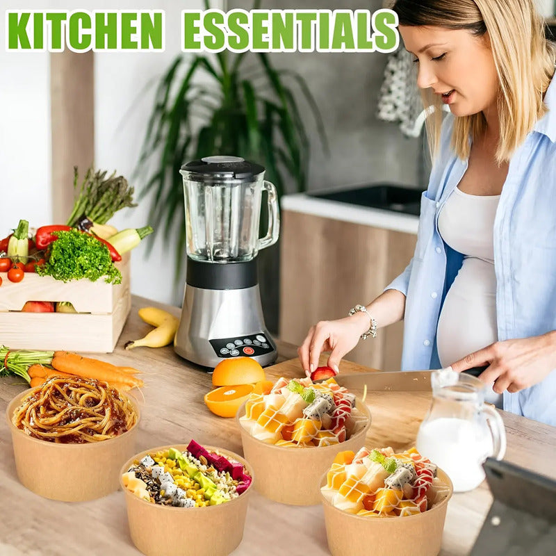 50 Bowl Con Tapa Bowls Plastico Bowl Kraft Envases 1000 Cc Bowl Sopa Bowls Plastico Bowl Kraft Bowl Ensalada Bowl... Beige
