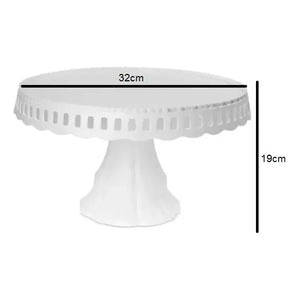 Porta Torta Con Tapa Bases Para Tortas Tortero Alzador 32cm Blanco