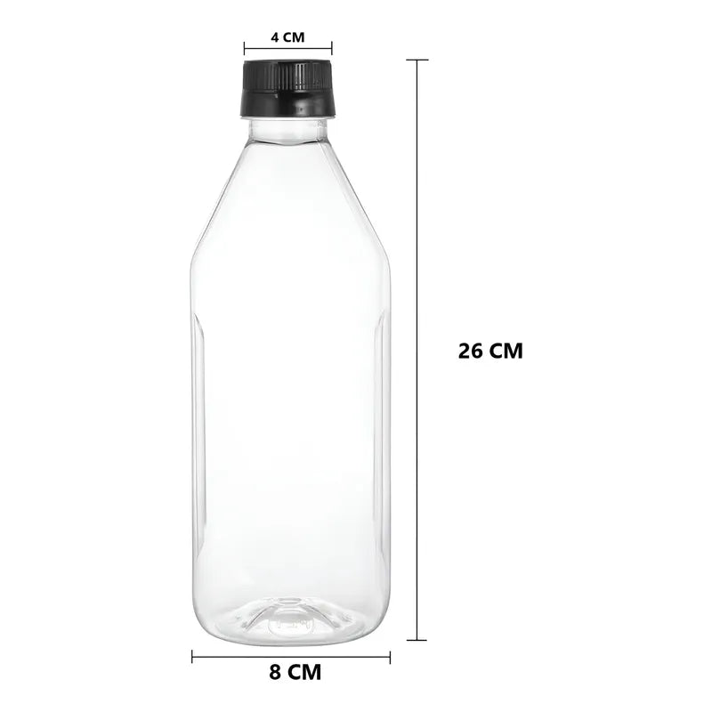 X6 Botellas Plasticas Transparentes Botella Con Tapa 1000ml Transparente