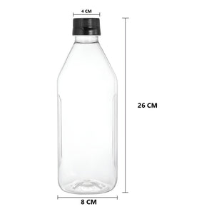 X24 Botellas Plasticas Transparentes Botella C/tapa 1000ml