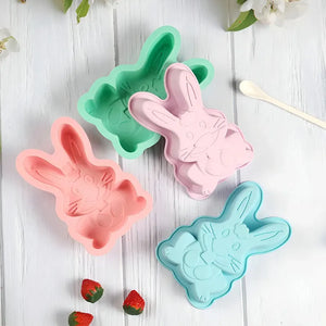 Set 2 Molde Conejo De Pascua Molde Silicona Molde Chocolate Molde De Silicona Para Pastel De Conejo De Pascua Decoración De Pasteles De Conejo Molde De Conejo Grande 3d Pasteleriuscl Blanco