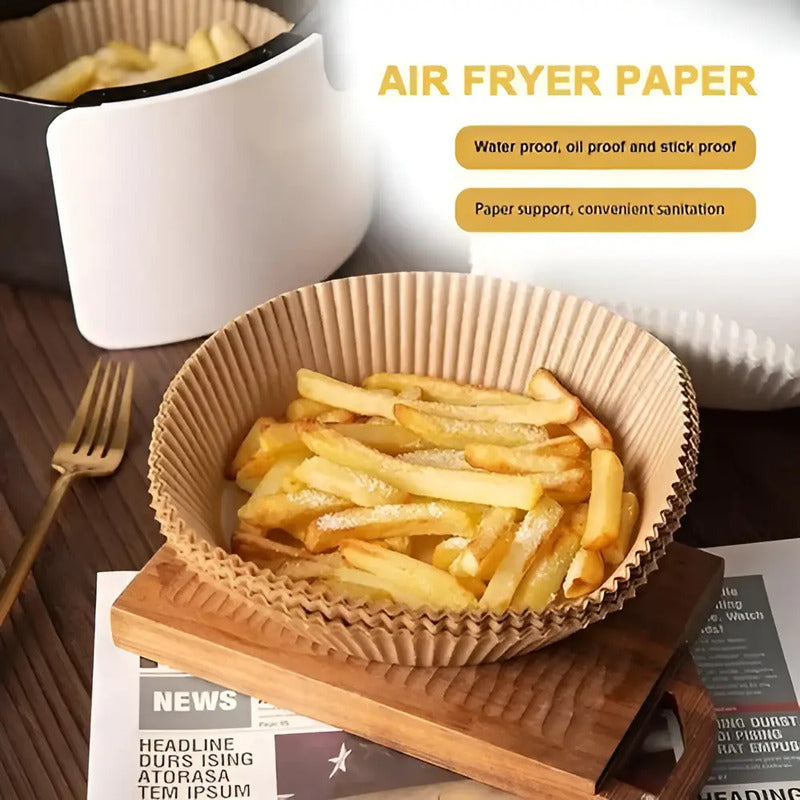 Pack 200 Papel Para Freidora Air Fryer Forro Antihaderente Beige