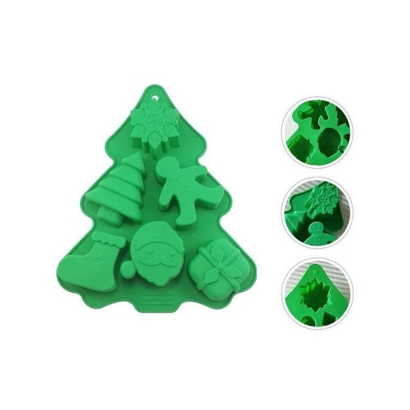 Molde De Silicona Molde Navidad Moldes Navideños Arbol Regal