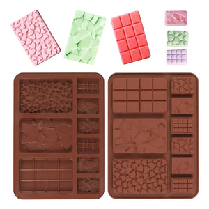 X2 Moldes De Chocolate Moldes Barra De Chocolate Silicona B9 Bordó
