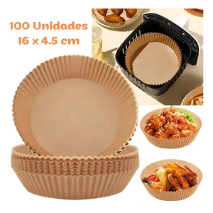 Pack 200 Papel Para Freidora Air Fryer Forro Antihaderente Beige