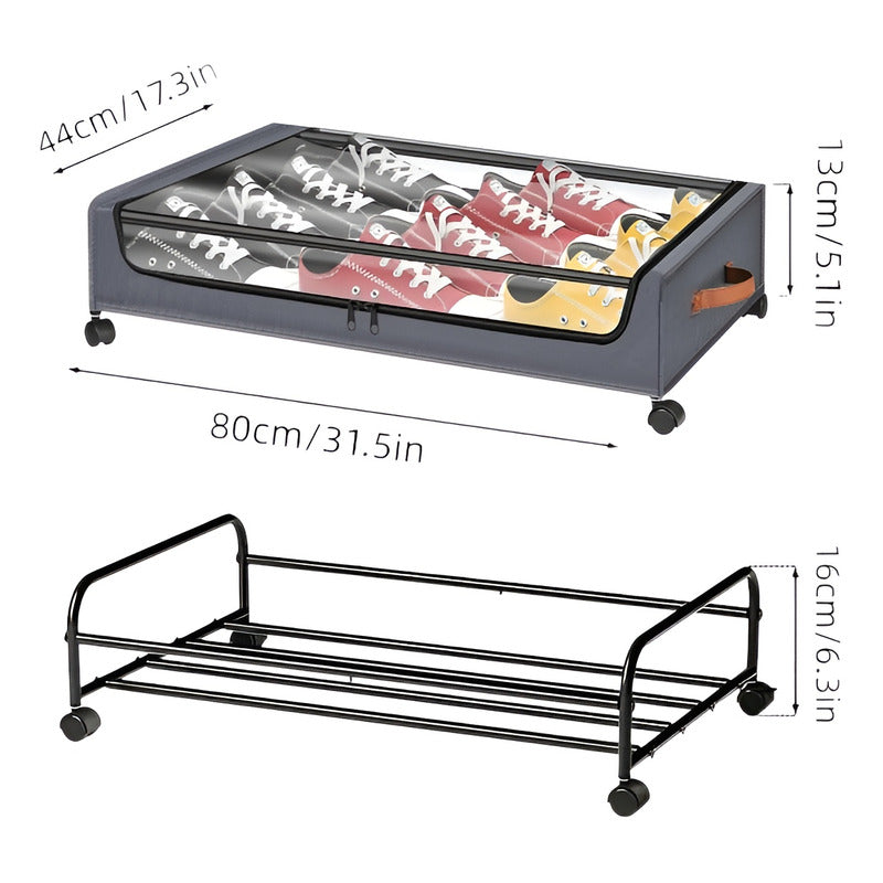 Caja Organizadora Grande Cajas Almacenamiento Cajones 80cm Gris Oscuro Caja Organizadora Grande Con Ruedas