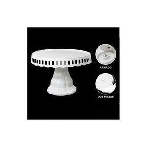 Porta Torta Con Tapa Bases Para Tortas Tortero Alzador 32cm Blanco