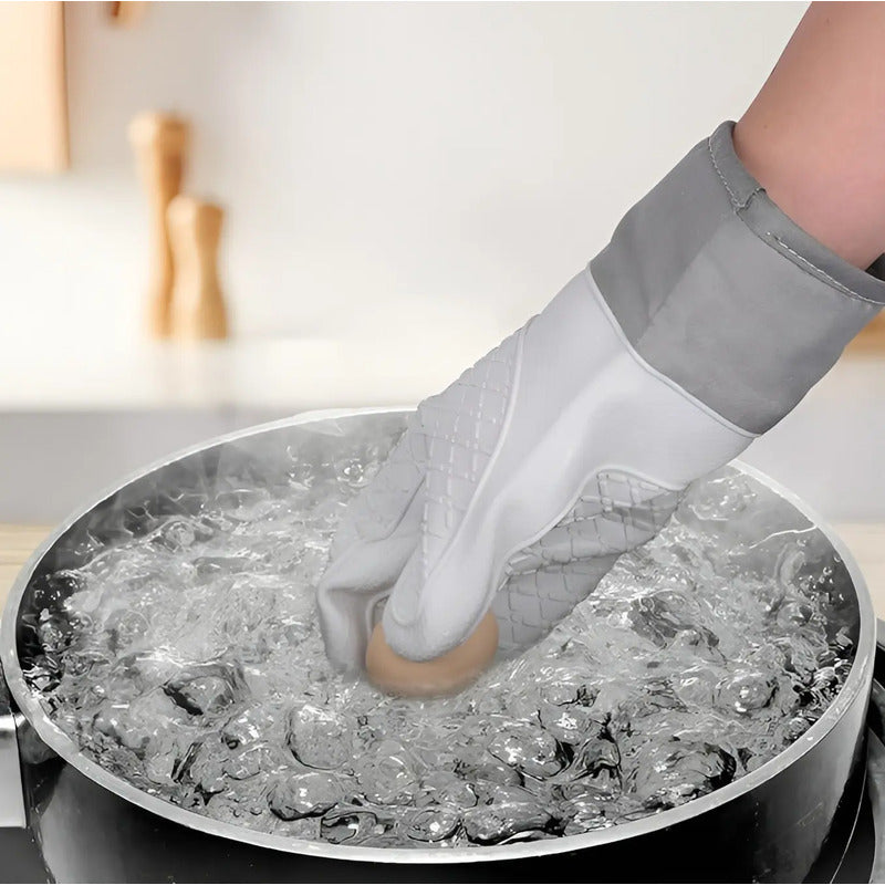 Guante Silicona Para Horno Toma Olla Guantes Cocina 27 Cm Gris Guantes Silicona 27cm
