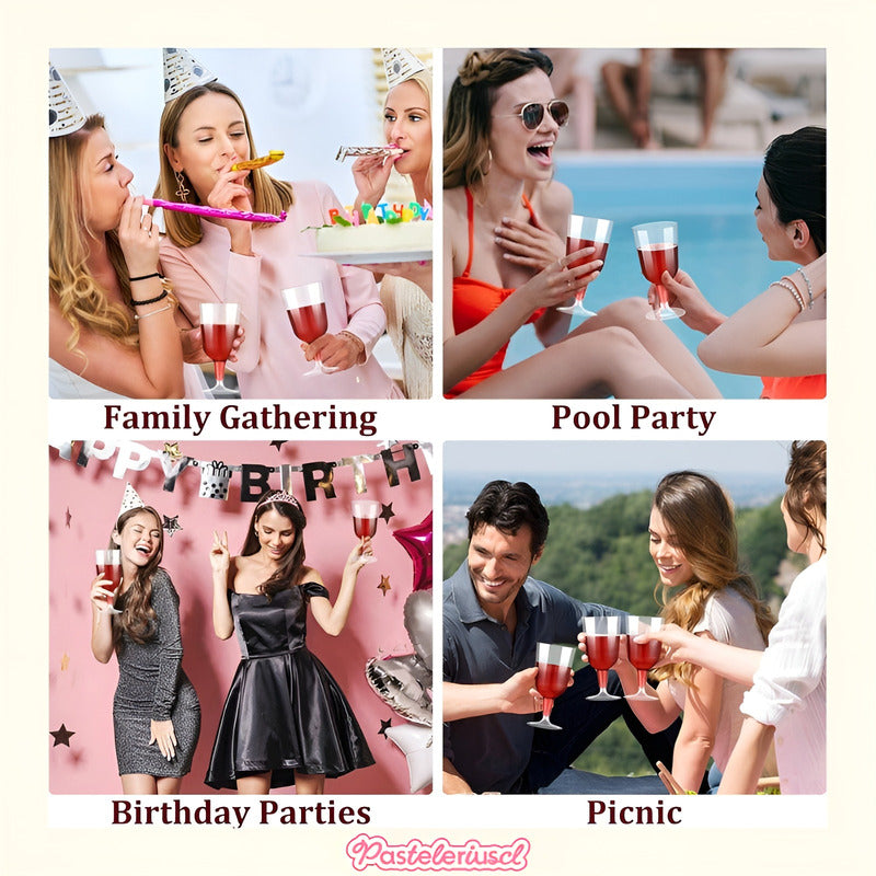 80 Copas Plastico Copas De Vino Transparente Desechables 6oz Transparentes