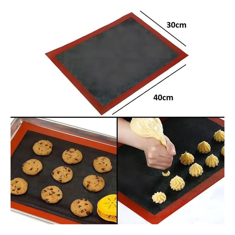 Pack 4 Lamina De Silicona Tapete Horno Microperforado Silpat Tapete De Silicon Para Hornear Tapete Para Hornear 30x40cm Pasteleriuscl