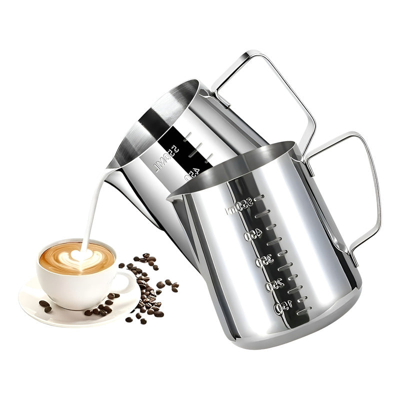 2 Jarra Leche Acero Lechero Barista Espumador De Leche 550ml Plateado