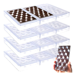Set 4 Molde Policarbonato Molde De Chocolate Barra Hexagono