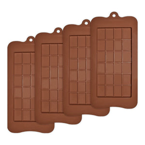 Pack 4 Moldes De Silicona Rectangular Para Barra De Chocolate Pastelería Cl