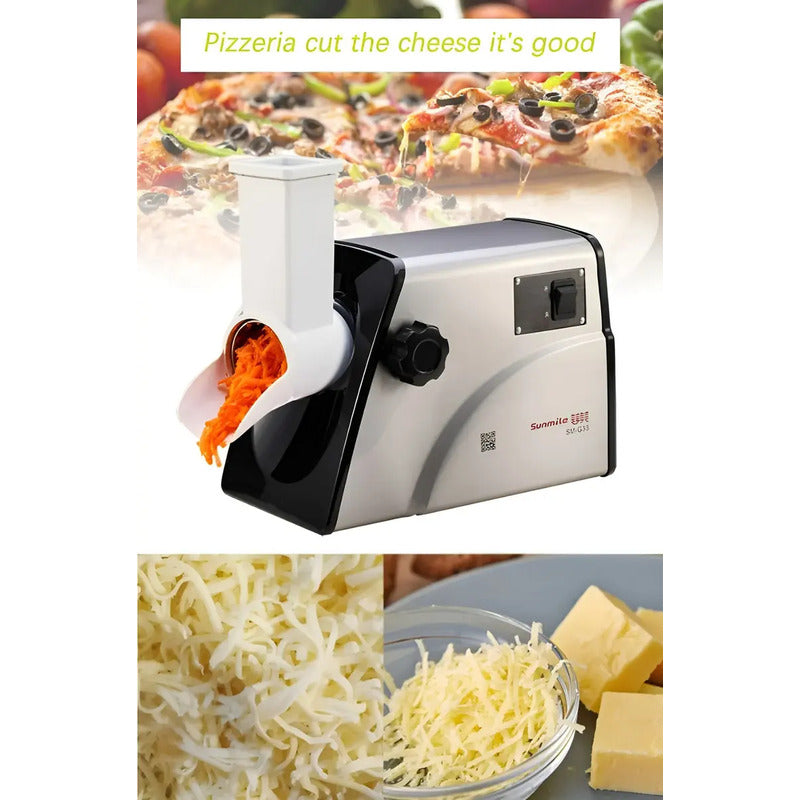 Rallador De Queso Eléctrico Giratorio Pasteleriuscl Con 3 Cuchillas De Acero Inoxidable Gris / Rallador De Queso 300w