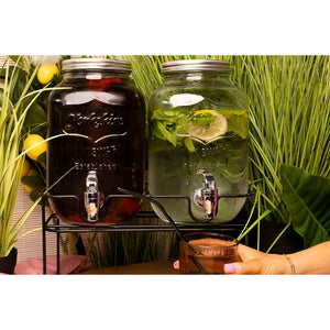 Dispensador De Bebidas Dispensadores Jugo Atril Doble 3.5l Negro
