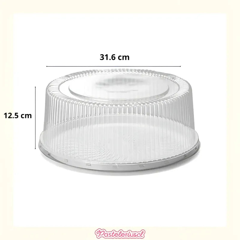 30 Bandejas Para Torta Porta Cupcake Porta Tortas 31x12cm Soporte Redondo Con Tapa Para Postres Cúpula Transparente De... Blanco