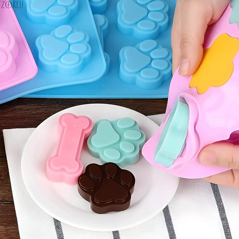 Set 2 Moldes Reposteria Molde Silicona Molde Helados Mascota Multicolor/ Moldes De Chocolate / Molde Mascotas