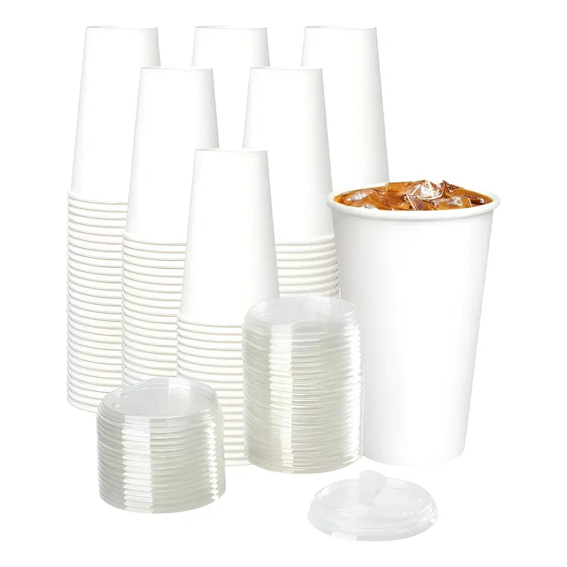 50 Vasos Polipapel Vasos Plasticos Desechables C/tapa 20 Oz Vasos Plasticos Vaso Desechable Vaso Polipapel 590ml Vasos Polipapel Kraft Vasos Plasticos Desechables Vaso Polipapel Blanco Pasteleriuscl